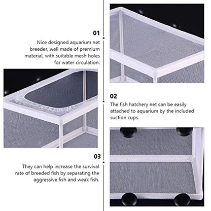 FOMIYES 3pcs Isolation Box Network for Fish Tank Small Fishing Net Suction Cup Fish Brooder