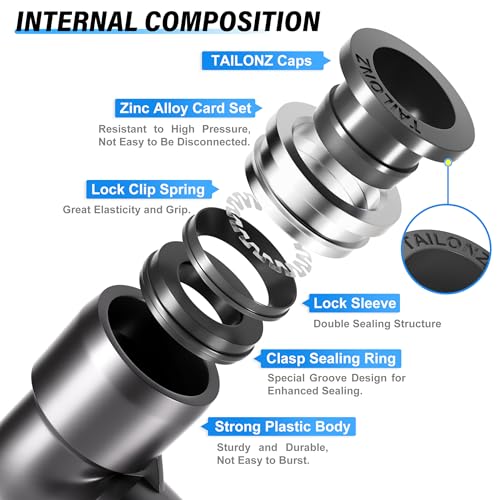 TAILONZ PNEUMATIC Male Elbow 3/8 Inch Tube OD x 3/8 Inch NPT Thread 90 Push to Connect Fittings PL-3/8-N3 (Pack of 10) - size: 3/8''OD 3/8''MNPT