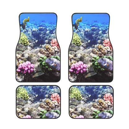 Reef Coral Fish Red Egypt Animals Wildlife Nature Ocean Life Aquarium Hawaii Custom Car Floor Mats 4-Piece Set, Neoprene All-Season Floor Liners, Universal Fit for Cars, Trucks, Suvs & Sedans