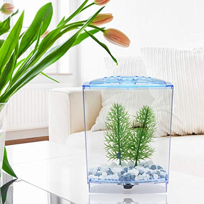 GLOGLOW Mini Aquarium Fish Tank, Acrylic Breeding Box for Betta and Guppies, Isolator for Small Fish with Air Circulation and Easy Waste Drainage (Single Grid)