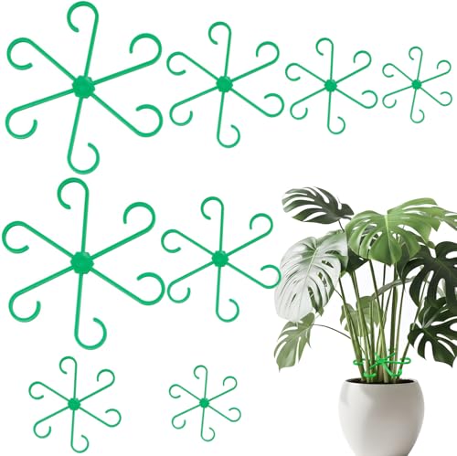 8 PCS Plant Stem Support – Reusable Plastic Plant Stem Holder for Monstera, Indoor Plant Support Clips, Gardening Accessories （Green） - color: Green