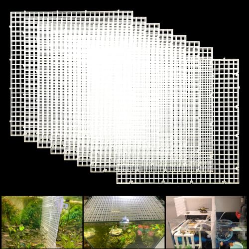 Adjustable Aquarium Fish Tank Divider Filter Bottom Plastic Grid Fish Tank Isolation Board Plastic Egg Crate Tray(White, 8pcs 11.8X11.8Inch with 0.35Inch Hole - color: White, size: 8pcs 11.8X11.8Inch with 0.35Inch hole