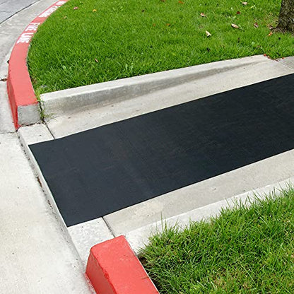 Rubber-Cal Ramp Cleat Non-Slip Outdoor Rubber Mats - 1/8" Thick x 3ft x 3ft Floor Mat - size: 36"L x 36"W x 0.1"Th