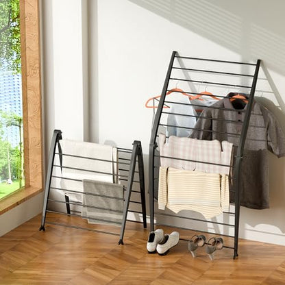 Whitmor Spacemaker Folding Drying Rack, Indoor Clothes Organizer with Patent-Pending Design, Space Saving, 6" L x 26" W x 51.5" H, Black Deluxe - color: Dark