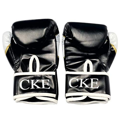 CKE Boxing Gloves for Kids Ages 5-12, Beginner Punch Bag Training Gloves - color: BLACK