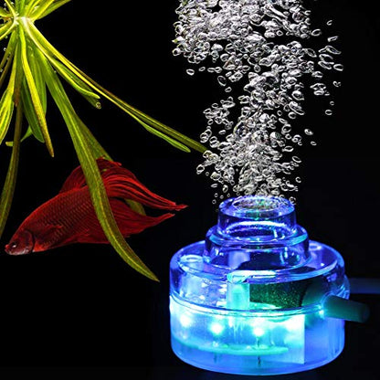 Colorful Gradient Even Air Output Underwater Bubble Fish Tank Light LED, Submersible Light, Waterproof for Fish Tank(U.S. regulations)