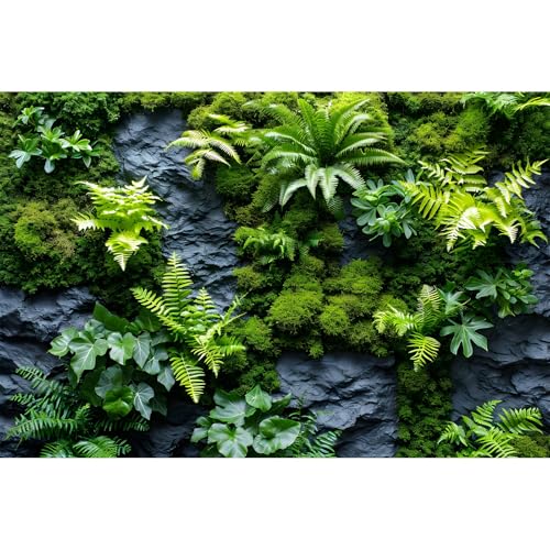 Rock Wall Reptile Habitat Background Greenery-Infused Room Vertical Moss Wall Terrarium Background Nature's Embrace Tropical Green Plants Fish Tank Background Moss Wall Aquarium Background 48x18in - color: Green, size: 48(W)x18(H)in
