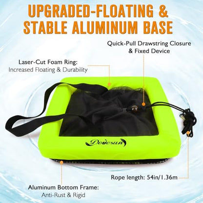 12 Gallon Floating Fish Basket for Live Caught Fish Live Bait Bucket Square Kayak Fishing Net for Fishing Live Well High-Floating for Baitfish Storage Cage Minnow Bucket Orange Green