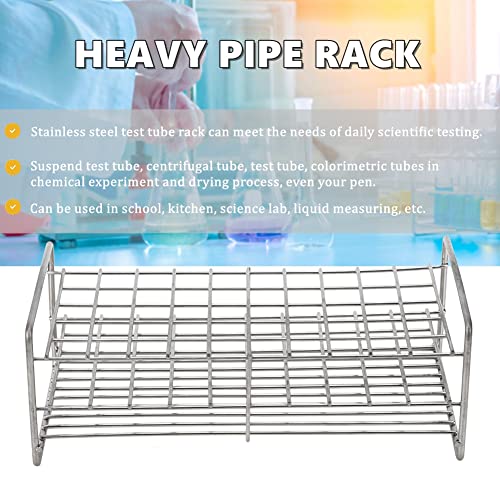 Test Tube Rack, Metal Test Tube Rack Square Hole Test Tube Stand with Handle for Laboratory
