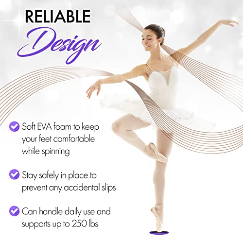 Ballet Pirouette Disc for Dancers and Turn Technique Training | Portable Training Disc to Improve Pirouettes, Releve, Balance and Control for Dance, Gymnastics and Ice Skating - color: Purple