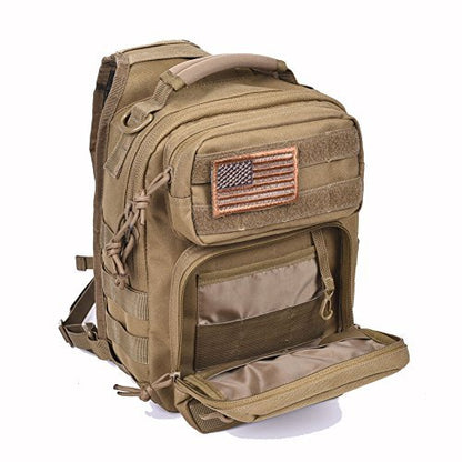 REEBOW GEAR Tactical Sling Bag Single Shoulder Every Day Carry Backpack - color: Style 01 Tan