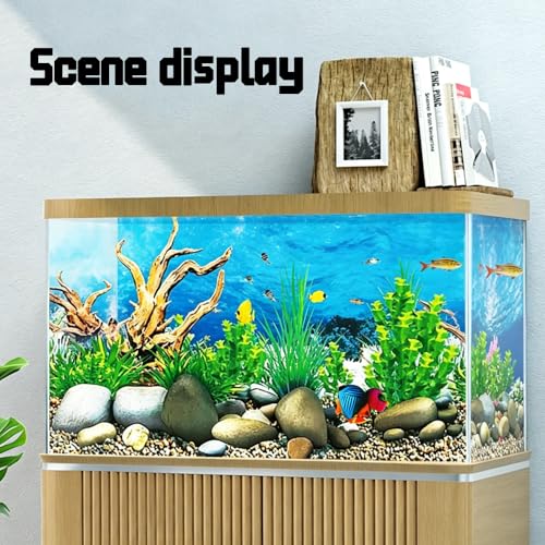 Double Sided Fish Tank Background 12 x 20 Inches for Fish Tanks Aquarium Backgrounds Decorative Poster Paper Sticker Waterproof Fish Tank Wallpaper (Conch Coral B)