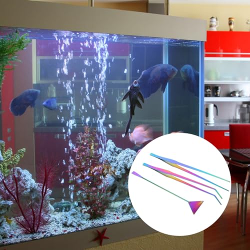 Yardwe 3pcs Aquarium Maintenance Tools Set Stainless Steel Tweezers Spatula for Small Fish Tank