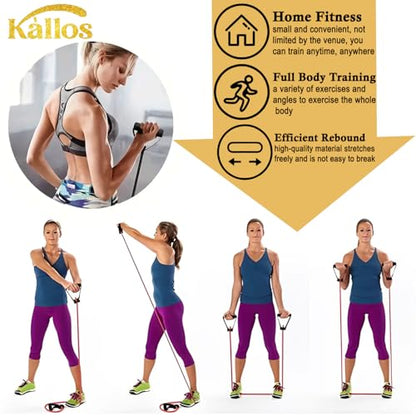 8-Piece Resistance Band Set for Home Workout with Pull-Up Assistance Loop and Booty Bands with Handles Ideal for Full-Body Strength Training Glute Activation and Stretching Fitness Kit