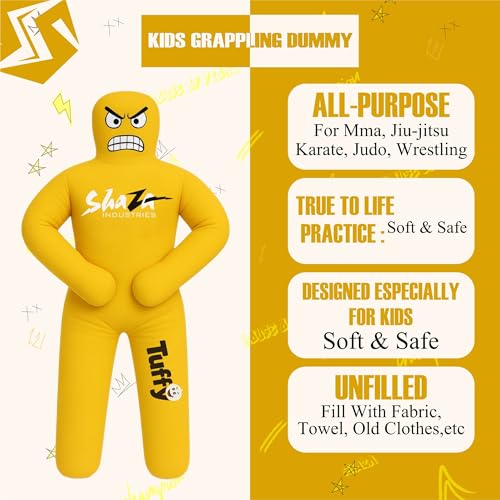 Kids Grappling Dummy, Premium Canvas, Double Stitched, Life-Like Training Dummy 100cm unfilled