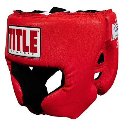 TITLE Boxing Classic USA Competition Headgear - Protective Gear for Sparring and Martial Arts, USA Boxing Approved - color: Red, size: Small