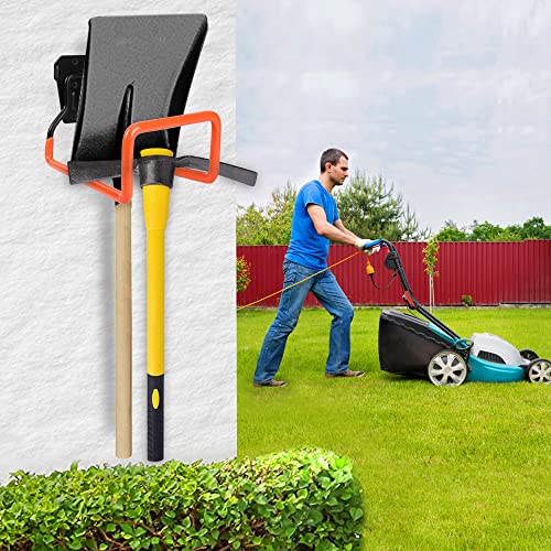 Garden Hose Holder Wall Mount Heavy Duty Garden Hose Hanger Free Standing Metal Hose Rack for Outside Yard and Garage - color: Orange