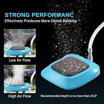 XpertMatic Aquarium Air Stone, 2 Inch Fish Tank Air Stone Disc, Nano Aquarium Bubble Stone, Ultra-High Dissolved Bubbler Airstone for Aquarium Fish Tank, and Hydroponic, SainSmart Air Pump Accessories