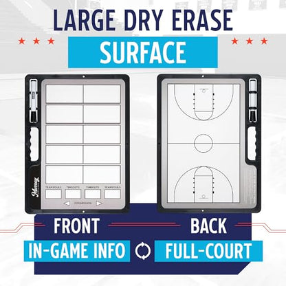 Murray Sporting Goods Premium Basketball Timeout Coaches Clipboard | Double Sided Premium Basketball Coaches Clipboard - size: 16.5 x 12.5