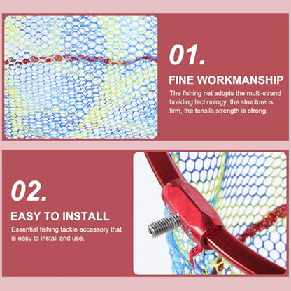 SUPVOX Fishing Net Replacement Head 35cm Diameter X 17cm Deep Portable Mesh Fish Landing Net Accessory for Freshwater and Saltwater Anglers Random Color