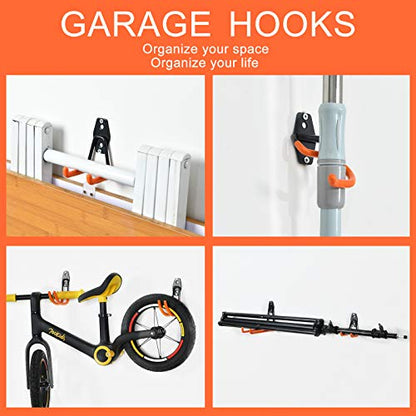 AOBEN Garage Hooks Heavy Duty, Steel Garage Storage Hooks, Utility Tool Hangers and Combinable Wall Mount Garage Hooks for Organizing Ladder, Hold Chairs, Heavy Tools (Medium U, 4 Pack) - size: 4 X Medium U hooks