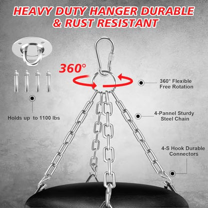 Filled Punching Bag for Adults, 4FT Boxing Bag with Sponge Filler & Gloves | PU Leather Hanging Punching Bag, Heavy Kicking Bag Boxing Equipment for MMA Training Karate Kickboxing - style: Fighting