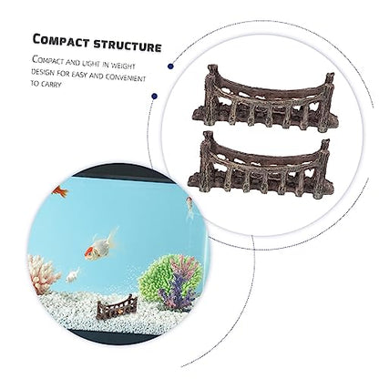 2pcs Resin Bridges Fish Tank Decor Aquatic Bridge Betta Tank Accessories