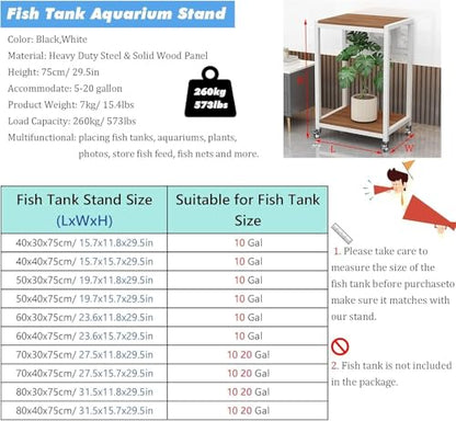 Sturdy rium Stand Cabinet for Fish Tank & Reptile Terum le Tabletop s Holder Ele White h Perfect for Home Decor & Interior Spaces,B-50x40x75cm