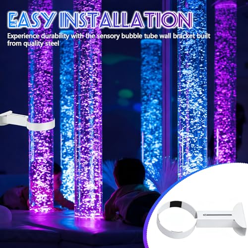 1 Pcs Sensory Bubble Tube Wall Bracket Extending 11 cm Diameter Wall Mounted Bubble Light Holder Water Floor Lamp Holder to Prevent Spillages and Keep Fish Aquarium Tank Stand Safe (White) - color: White