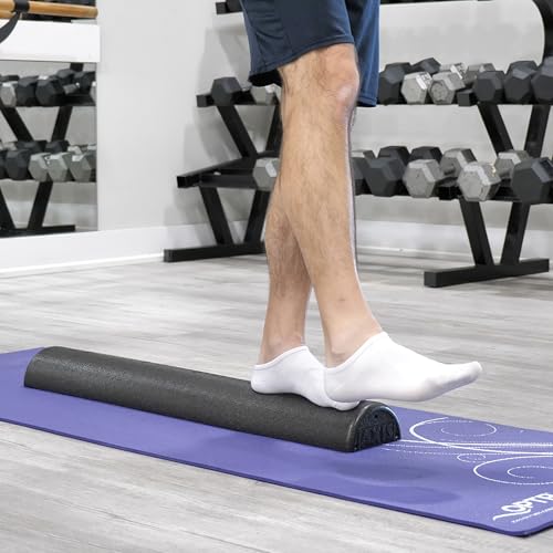 OPTP AXIS Firm Density Foam Roller – Half-Round, Black, 36" X 3" | High density firm foam roller for physical therapy, yoga, Pilates, fitness exercise & sports training, Heat-molded EPP foam - color: Black - 36" X 3" Half-round