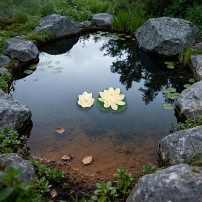 Artificial Floating Foam Lotus Flowers 6pcs Set – Realistic Pond Lotus Decoration with Floating Flowers for Water, Outdoor Pool Ornament, Aquarium and Garden Display