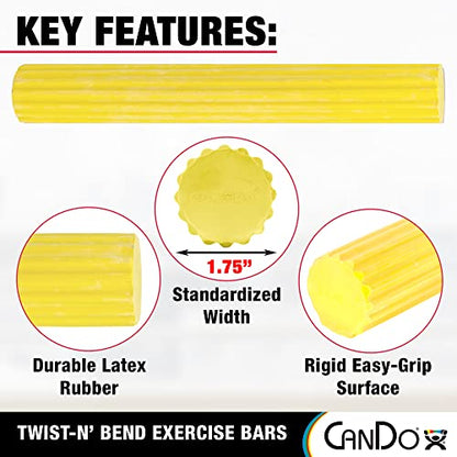 Cando 10-1511 Yellow Twist-n-Bend Hand Exerciser, X-Light Resistance - style: 2) X-Soft
