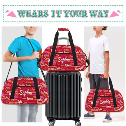 Custom Named Dance Ballet Bag Girls, Weekend Sports Travel Bag, Red - color: Color 13