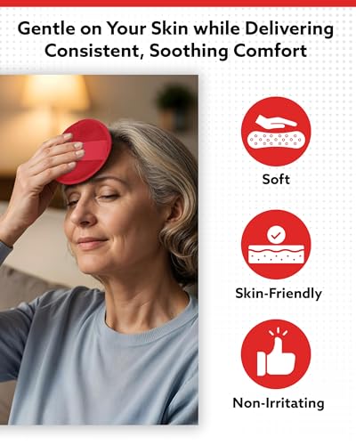 Alpi Circle Plush Gel Ice Packs, Hot or Cold Eye Mask with Beads - color: Red, size: Circle 2 Pack