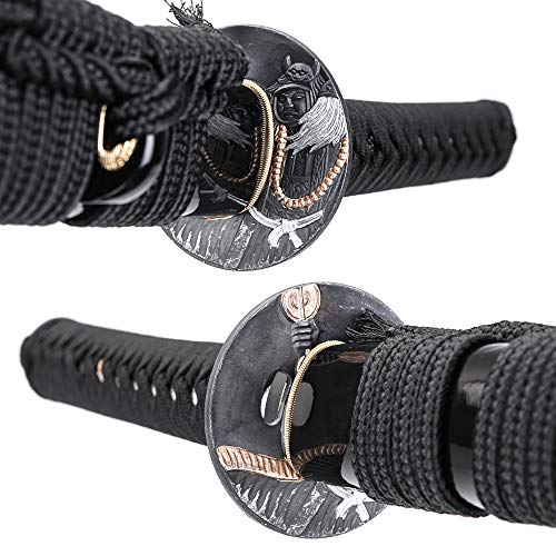 Katana Handmade Full Tang Sharp, Alloy Tsuba Japanese Samurai Sword High Carbon Steel 1060,T10 1095, 40-Inch - color: Sanlinwushen
