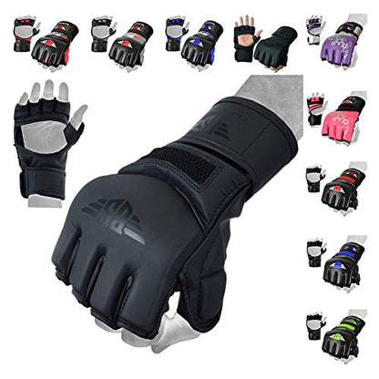 MMA Gloves, UFC Kickboxing Gloves, MMA Sparring Gloves, MMA Training Equipment, Fighting Gloves for Mixed Martial-Arts, MMA Training Gloves Adults Men & Women by BeSmart - color: Matte Black Mesh, size: X-Large