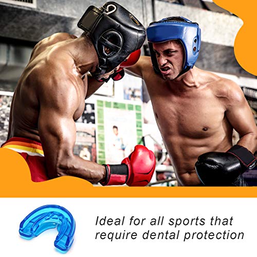 Coolrunner Double Braces Mouth Guard, Youth Sports Athletic Mouth Guards | Mouthguard for Upper and Lower Teeth Protection Required for Youth, Teenager and Adults (Blue) (Blue)