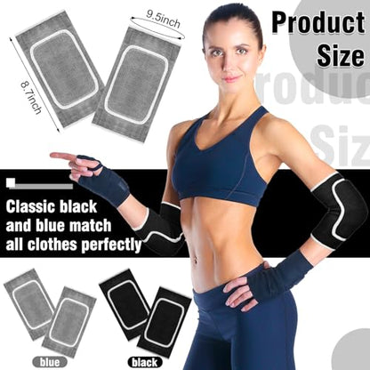 2 Pair Elbow Pads Volleyball Sport Breathable Protective Support Gel Pad Arm Compression Sleeves for Teen Girls Boys Basketball Football Skating(Black, Gray) - color: Black, Gray
