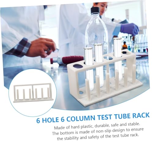 Healifty Plastic Test Tube Rack Holder White Water Quality Test Tube Stand Organizer for Laboratory and Aquarium Use