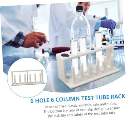 Healifty Plastic Test Tube Rack Holder White Water Quality Test Tube Stand Organizer for Laboratory and Aquarium Use