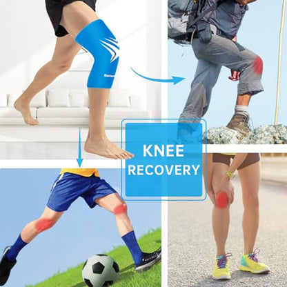Extended Leg Knee Ice Pack Wrap Ice Sleeve for Knees Injuries Reusable Soft - color: Blue-1 Pack