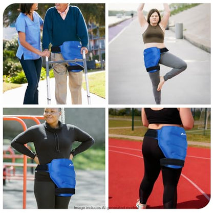 Atsuwell XL Hip Ice Pack Wrap for Hip Replacement & Sciatica, Blue