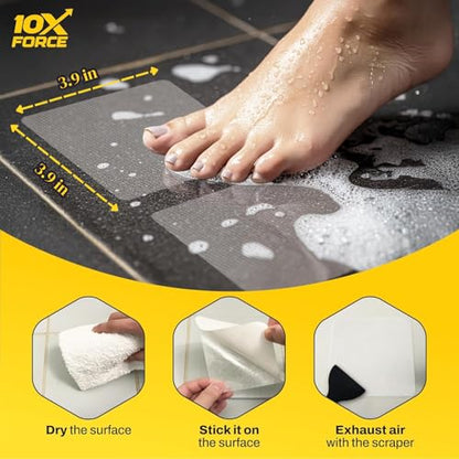 [Made in Korea] Ultra-Thin Bathtub Non Slip Stickers - Diamond Grip Anti Slip Shower Stickers with Strong Adhesive for Elderly, Safety Use (10)