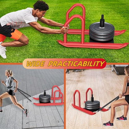 Heavy Duty Push Pull Weight Sled with Harness for Speed Training
