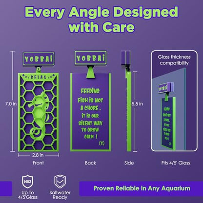 Magnetic Seaweed Feeder, Swinging Motion Nori Feeder, Seaweed Clip for Tangs Angels Freshwater and Shrimp Tanks (Green & Purple) - color: GREEN & PURPLE