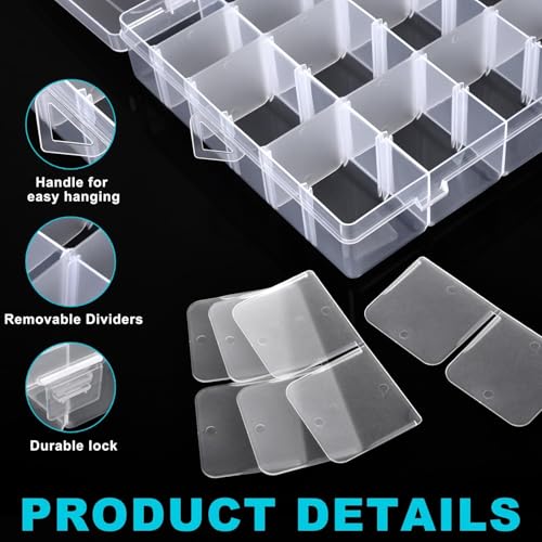 Clear Visible Plastic Storage Box with Removable Dividers, 36 Grids, Suitable for Jewelry, Screws Hardware Accessories Organizer, Crafts, Fishing Tackle