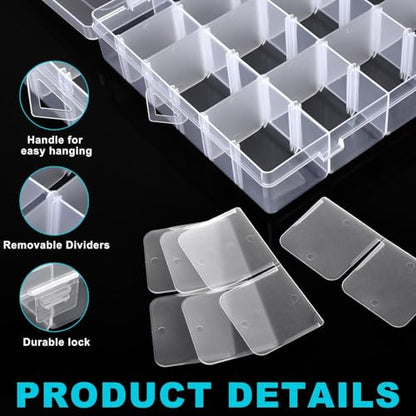 Clear Visible Plastic Storage Box with Removable Dividers, 36 Grids, Suitable for Jewelry, Screws Hardware Accessories Organizer, Crafts, Fishing Tackle