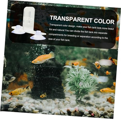 4sets Aquarium Divider Clips Transparent Fish Tank Partition Board for Easy Separation and Secure Living Environment for Pet Fish