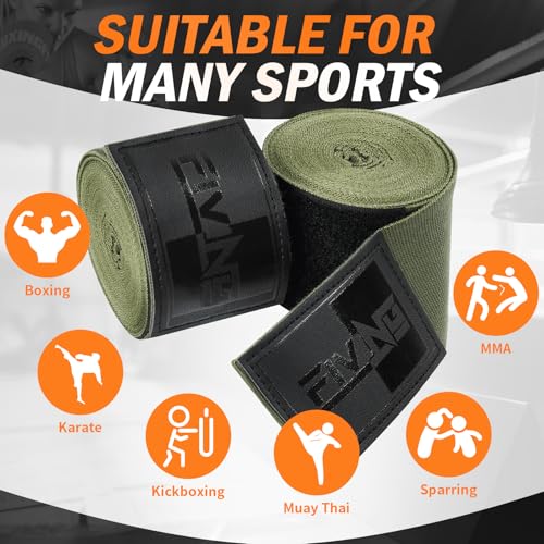 Premium Handwraps 180 inches for Men & Women - color: Army Green, size: 3m