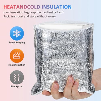 DOITOOL Reusable Insulation Bags 50PCS Insulated Shipping Thermal Box Liners Metalized Box Liners Waterproof Insulated Shipping Container for Camping Picnic (20x20CM)